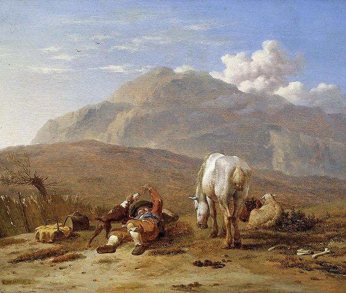 Karel Dujardin Southern landscape with young shepherd and dog China oil painting art